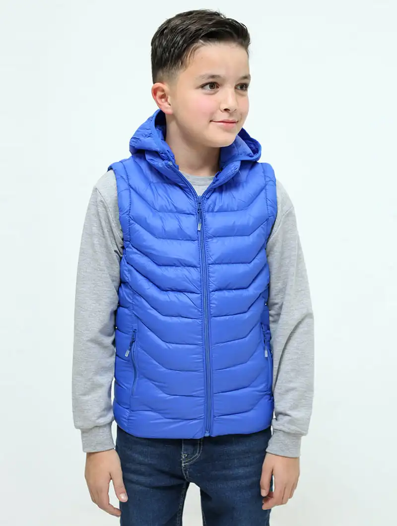 Doudoune sans manches à capuche